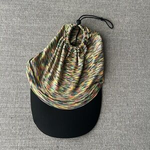 Multicolor Ponytail/Bun Patterned Cap with Black Brim